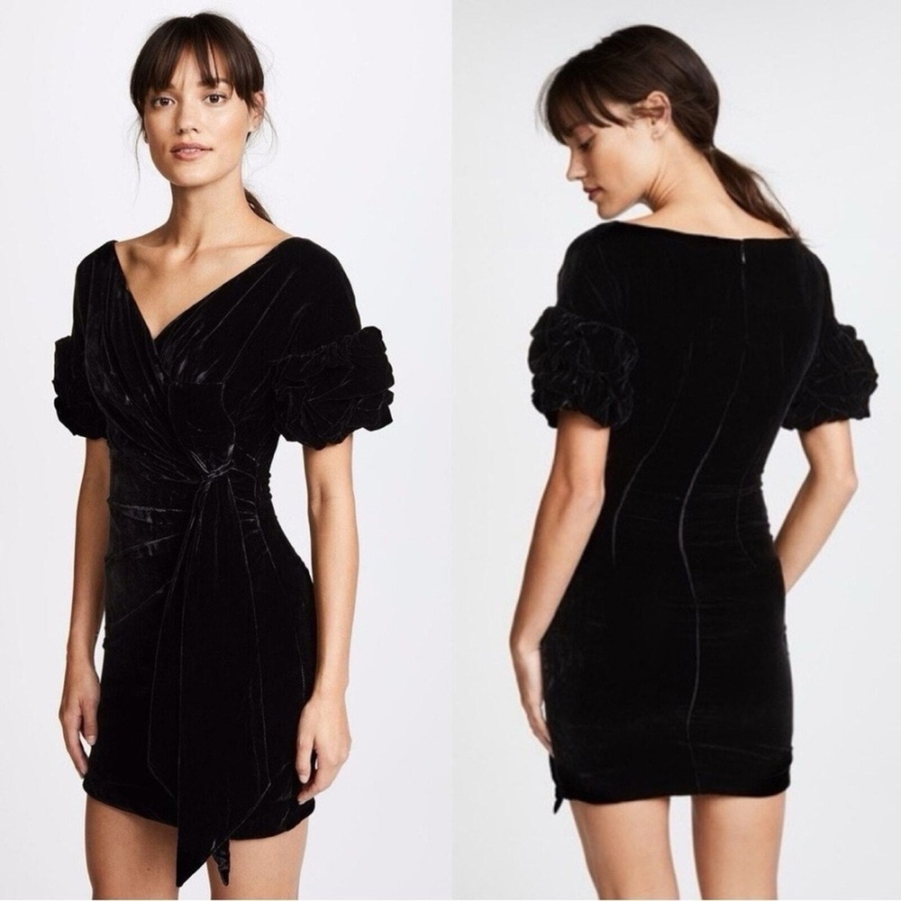 Free People Silk Blend Velvet Wrap Dress